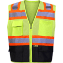 ANSI Class 2 Safety Vest, Mesh, Black Bottom, MNDOT W/6 Pockets