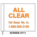 Screen# 711 Clear Flag - Orang