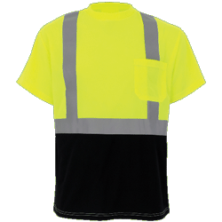 ANSI Class 2 Frogwear Hi-Vis Lime/Black T-Shirt