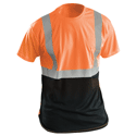 ANSI Class 2 Hi-Vis Black Bottom Birdseye Mesh Orange T-Shirt