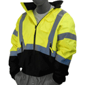 ANSI Class 3 Hi-Visibility Lime/Black Bomber Jacket