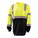 ANSI Class 3 Hi-Vis Black Bottom Birdseye Long Sleeve Shirt