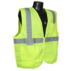 ANSI Class 2, Mesh, SV2 Economy Vest with Zipper Closure