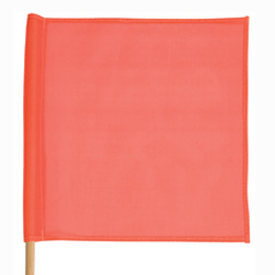 Mesh Flag  - 18" X 18" Fluorescent Orange on Wood Dowel