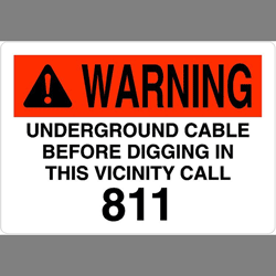 3.5"x5"  WARNING Underground C